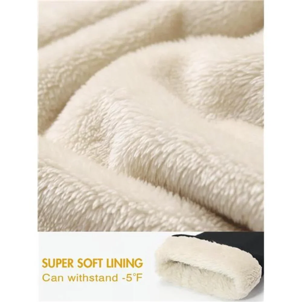 Women's Leather Gloves Winter Warm Cashmere Lining Glove Touch Screen